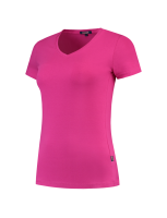 TRICORP 101008 T-SHIRT V HALS FITTED DAMES FUCHSIA XS (SALE)