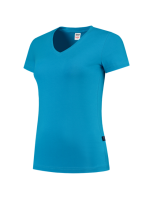 TRICORP T-shirt V Hals Fitted Dames TURQUOISE L (SALE)