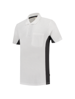 Tricorp 202002 Poloshirt Bicolor Borstzak - White Darkgrey