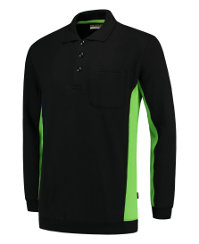 Tricorp 302001 Polosweater Bicolor Borstzak - Black-Lime