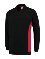 Tricorp 302001 Polosweater Bicolor Borstzak - Black-Red