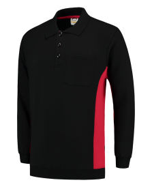 Tricorp 302001 Polosweater Bicolor Borstzak - Black-Red