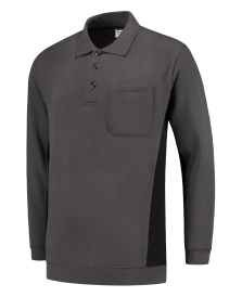 Tricorp 302001 Polosweater Bicolor Borstzak - Darkgrey-Black