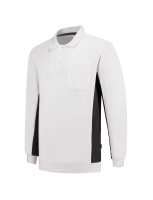 Tricorp 302001 Polosweater Bicolor Borstzak - White Darkgrey