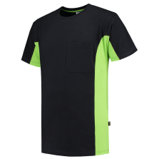 Tricorp 102002 T-Shirt Bicolor Borstzak - Black-Lime