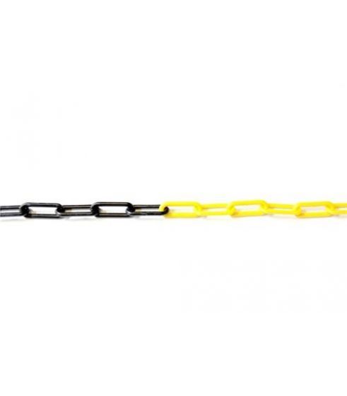 Ketting geel/zwart 6mm pe per meter