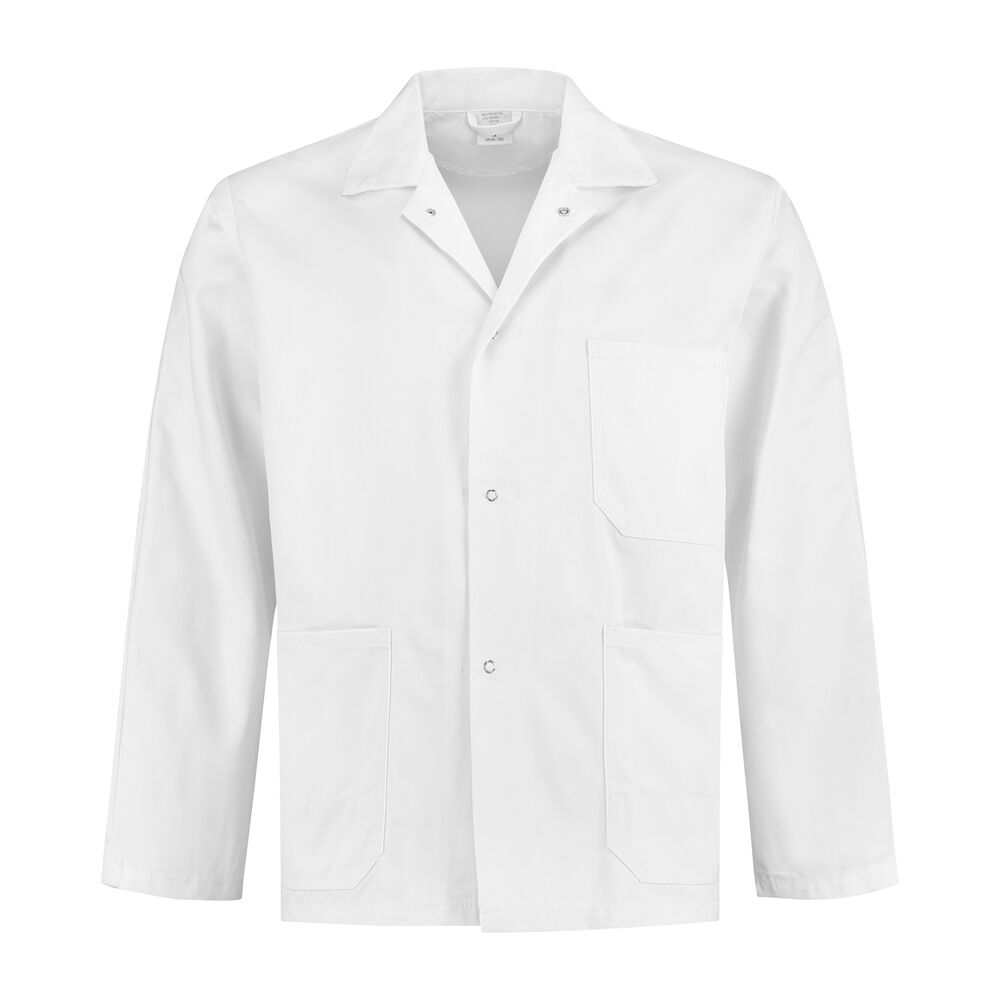 Werkjasje polyester/katoen wit maat L